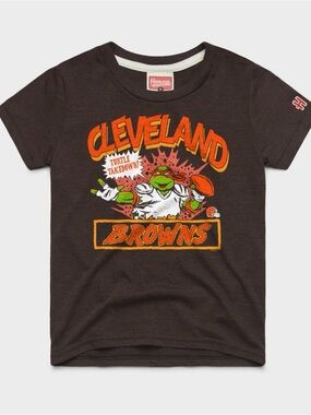 Homage Kids Cleveland Browns and Ninja Turtles Brown Graphic Tee